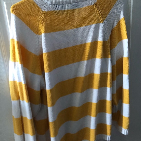Yellow and White Striped Light Sweater - Picture 3 of 4
